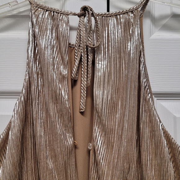 Eva Mendes for New York & Co Gold Metallic Maxi Dress - Picture 7 of 10